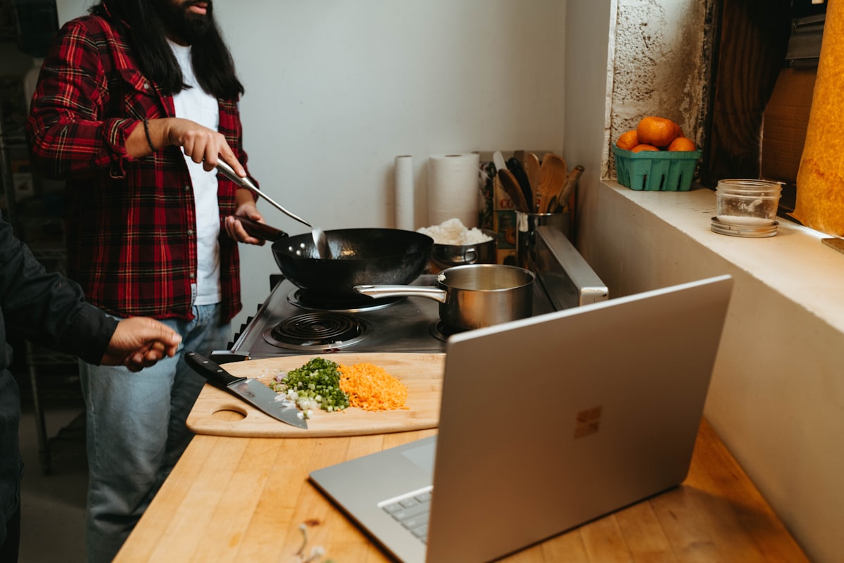 Man enjoying a healthy nutritious meal rich in vegetables and protein